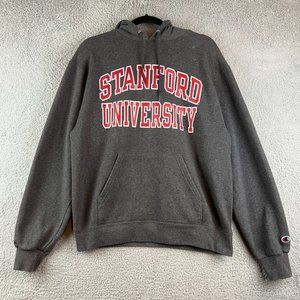 Champion Stanford University Fleece Pullover Sweatshirt Gray M Hoodie